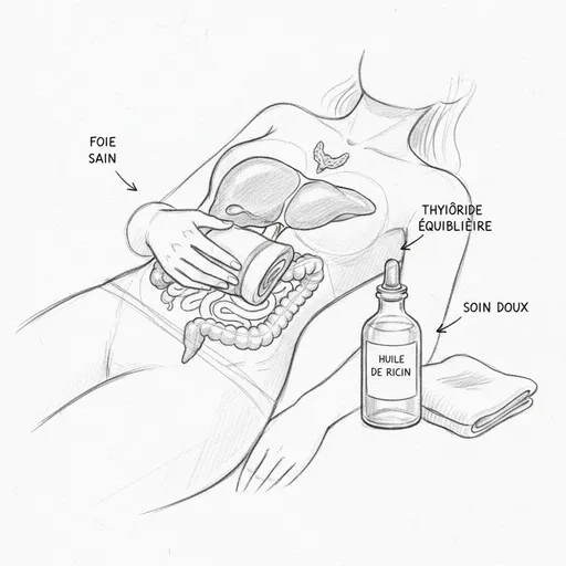 Cataplasme d'huile de ricin : foie, thyroïde et intestin en un geste