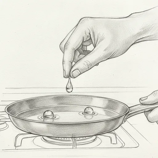 Cuisiner a l'inox sans que ca colle : le test de la goutte d'eau