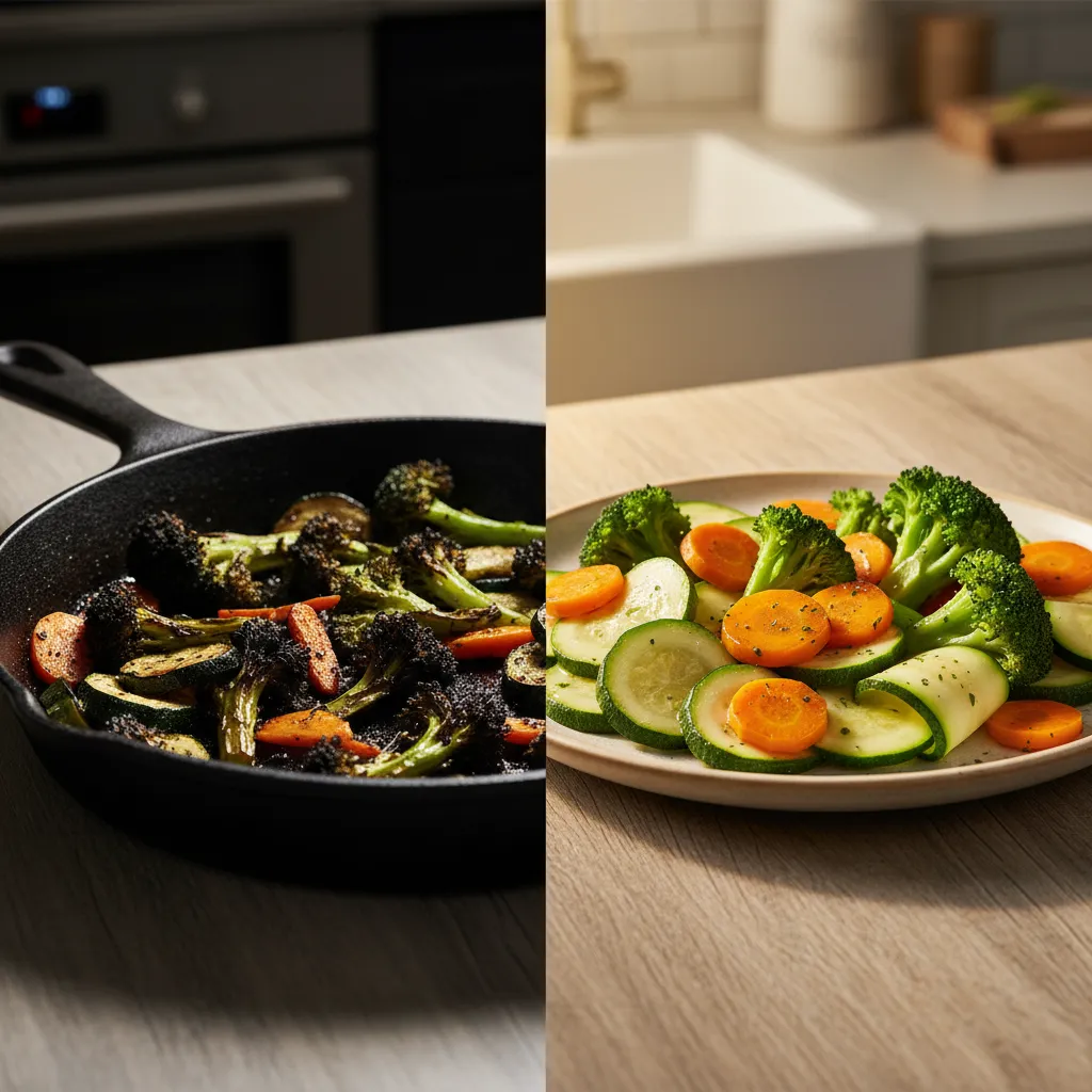 La cuisson douce preserve les nutriments et les couleurs des aliments