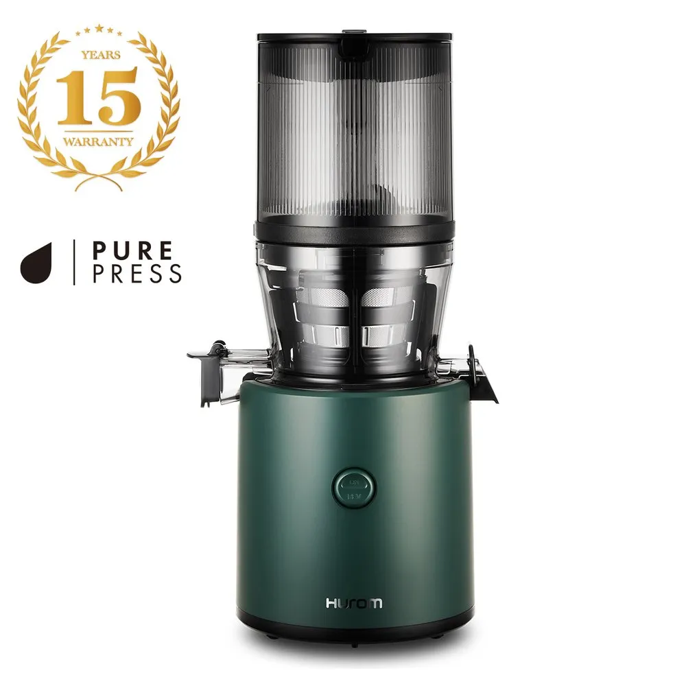 Extracteur de jus Hurom H320N en vert profond, avec double filtre