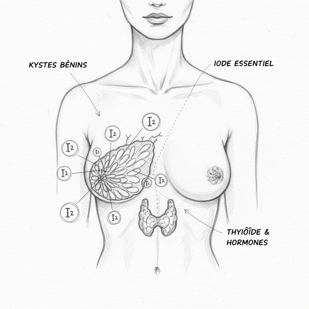 Seins fibrokystiques : le triangle thyroïde, iode et oestrogènes