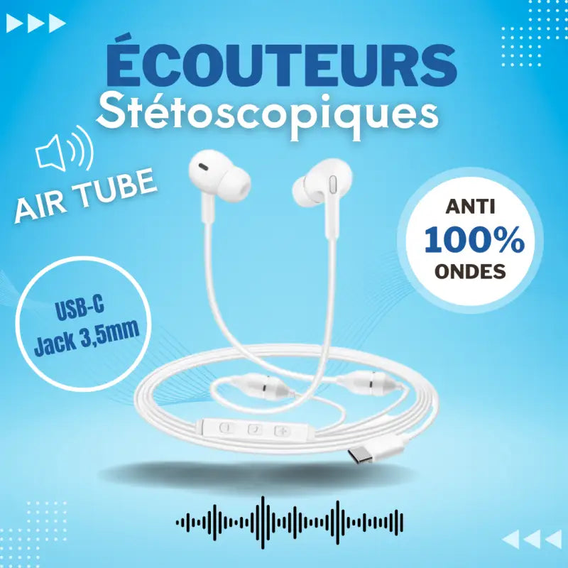 Écouteurs stéthoscopiques USB-C/Jack : photo 1