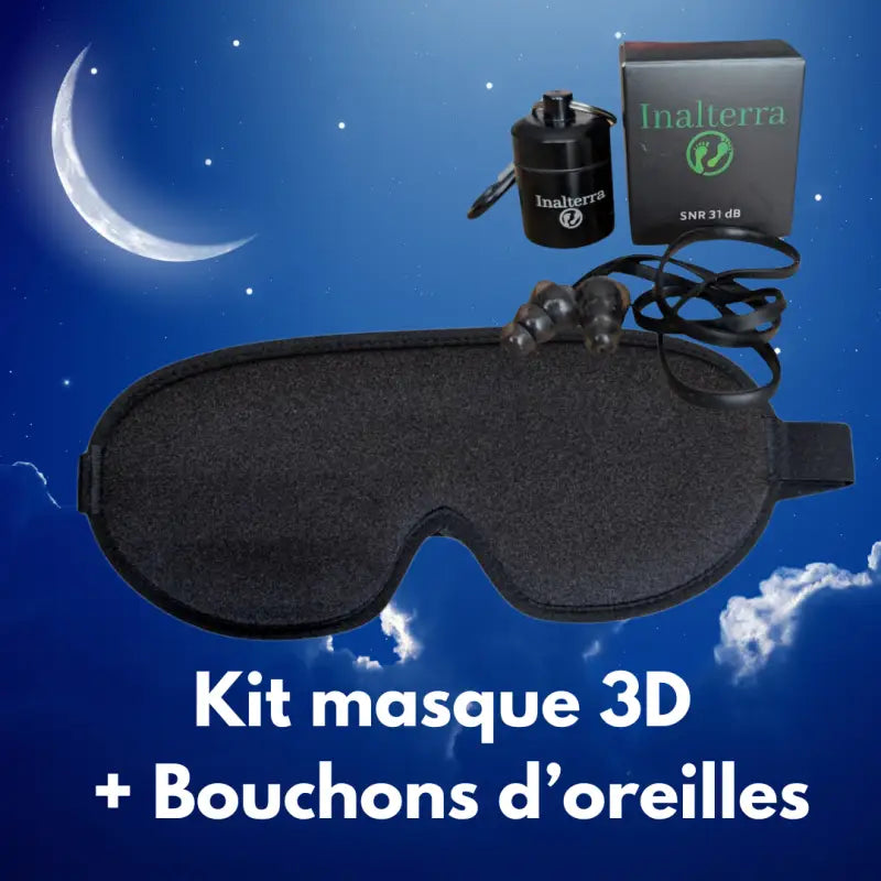 Kit masque de nuit 3D + bouchons d'oreilles