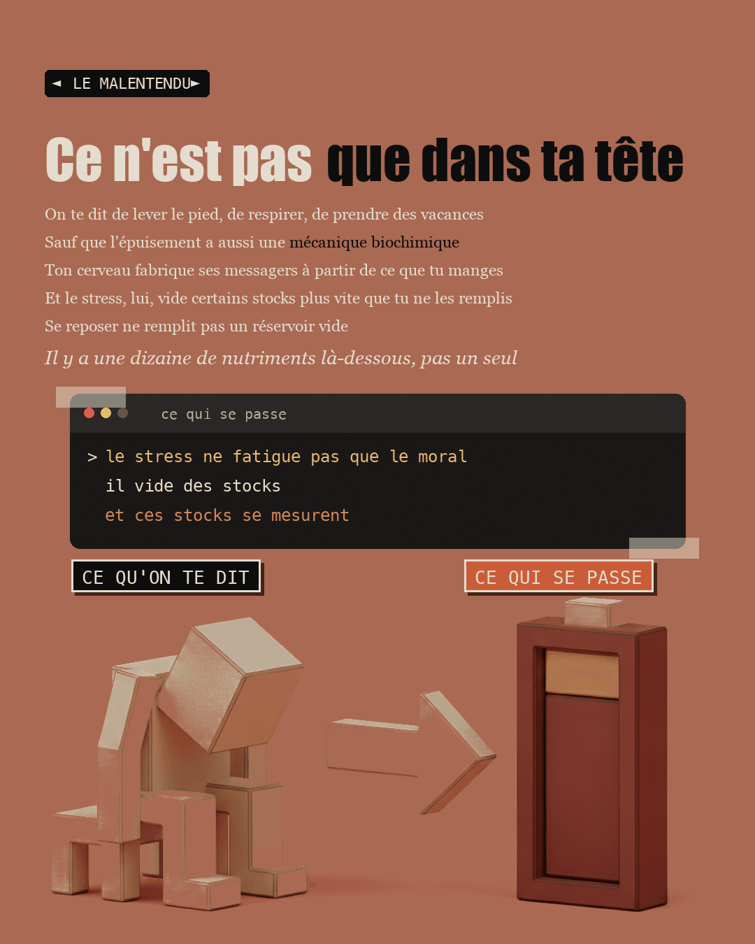 Deux personnages en argile, l'un affaissé