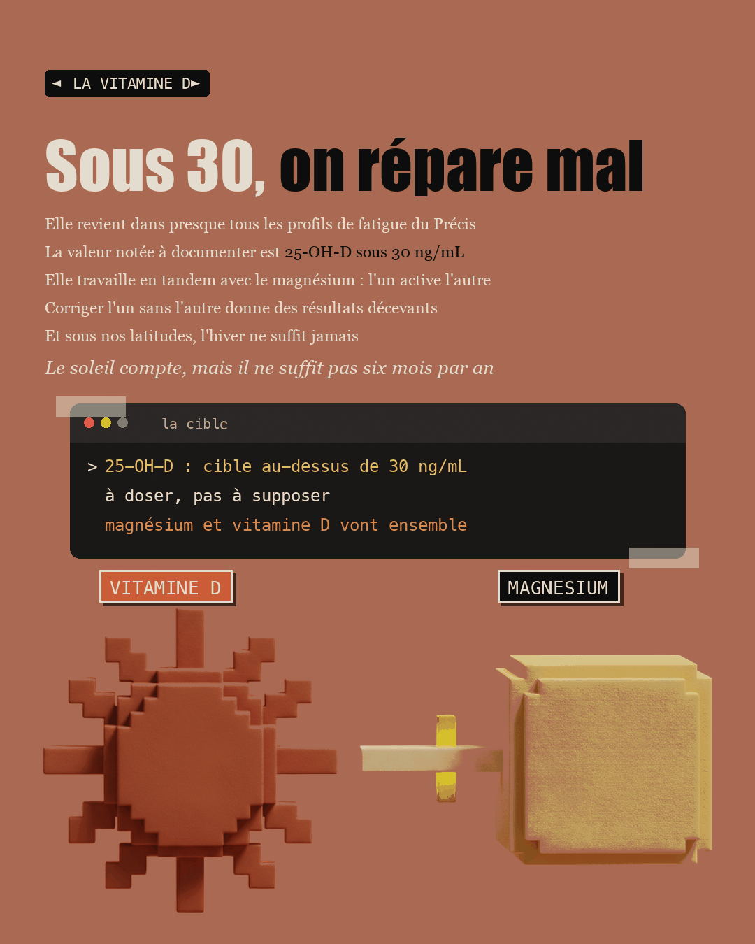 Un soleil en argile et une gélule