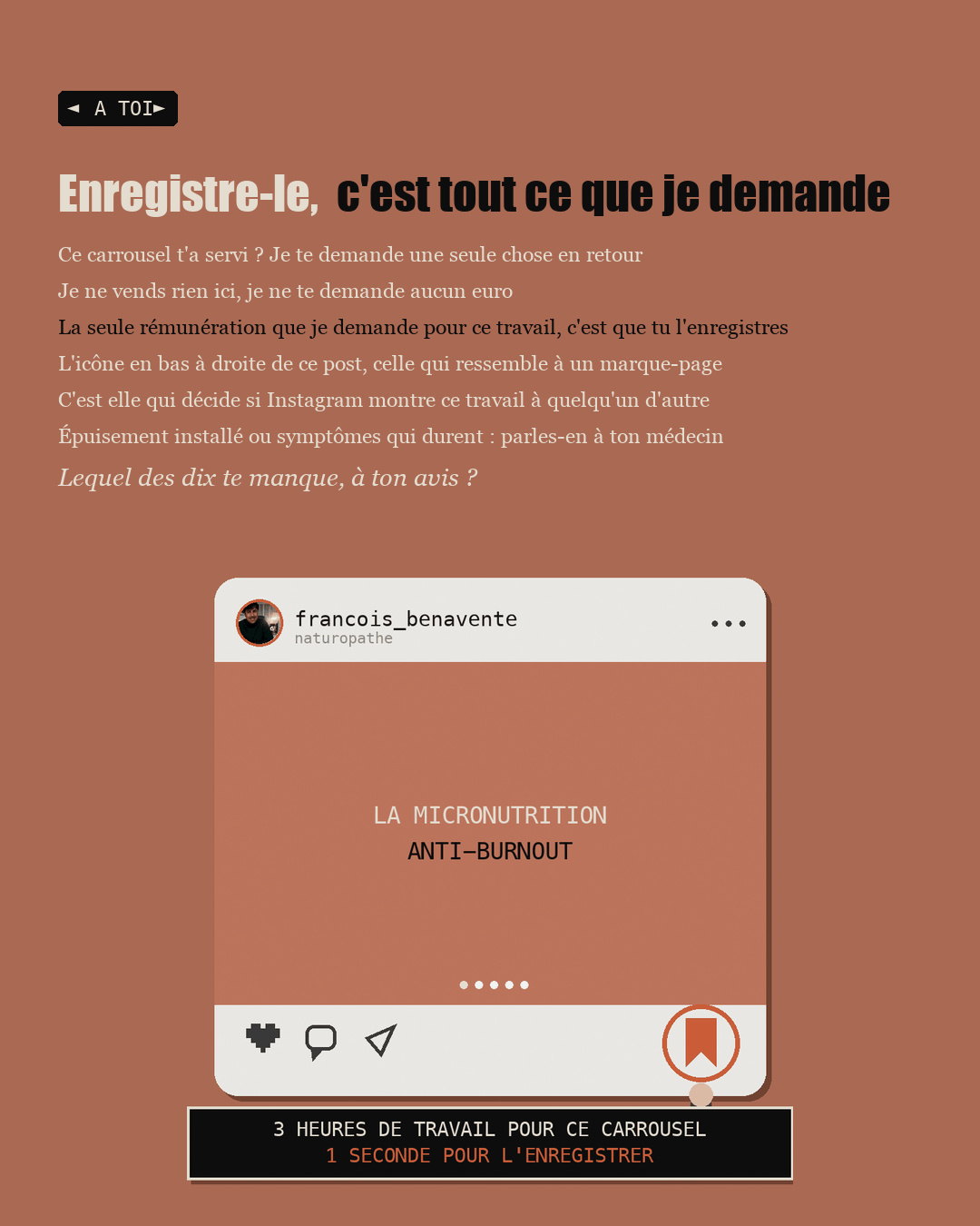 Maquette d'écran Instagram avec le marque-page entouré