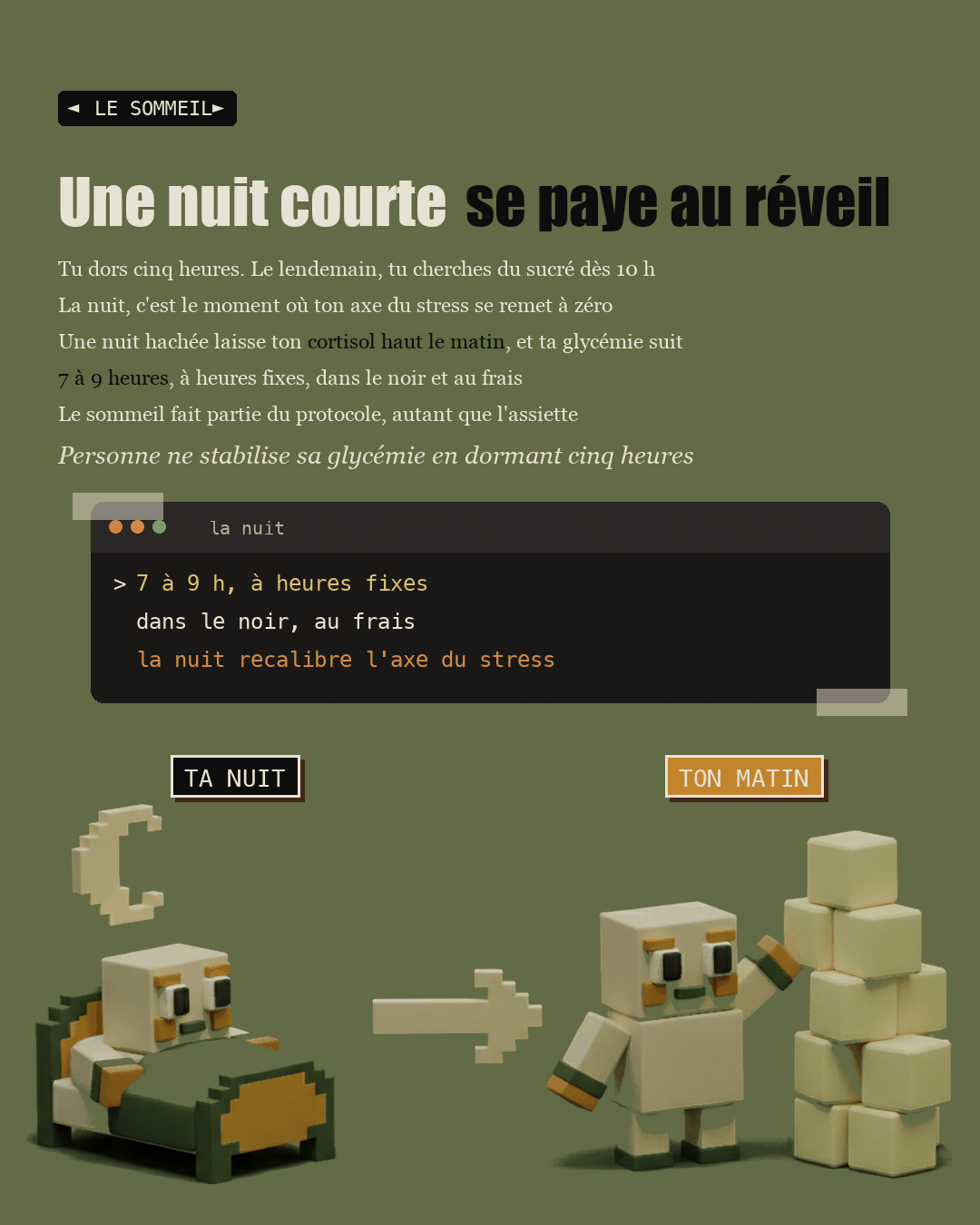 Un lit et une horloge en argile