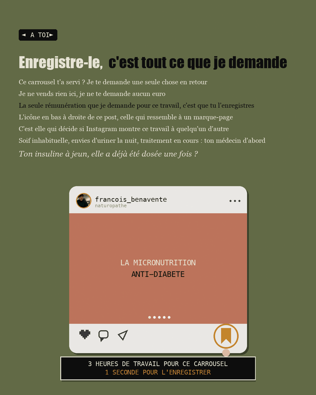 Maquette d'écran Instagram avec le marque-page entouré