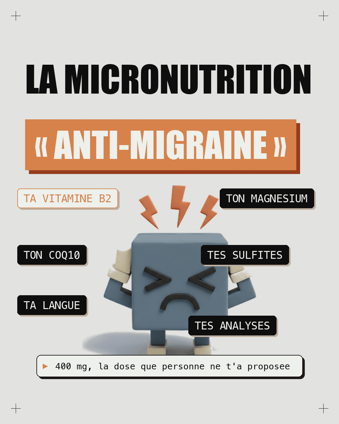 Anti-migraine : 400 mg, la dose qu'on ne propose pas