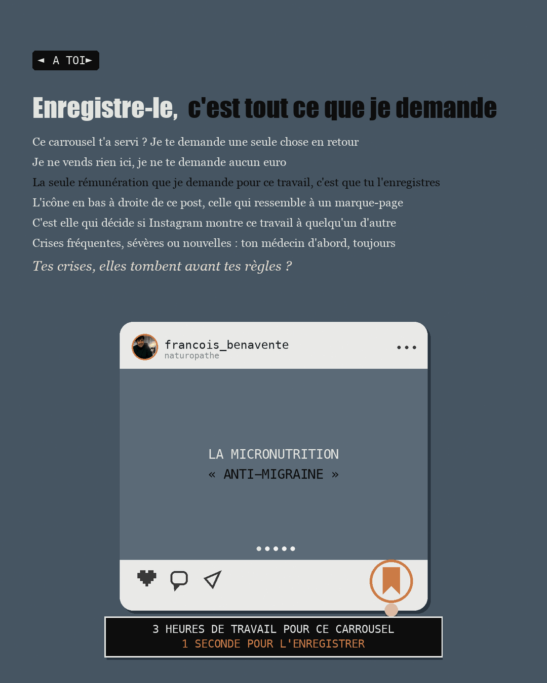 Maquette d'écran Instagram avec le marque-page entouré