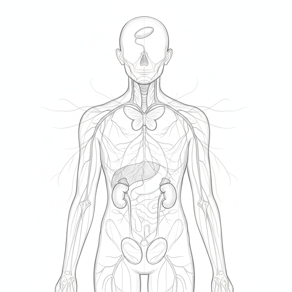 Les quatre glandes endocrines principales